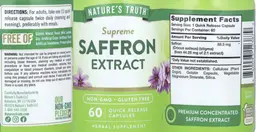 Label for Supreme Saffron Extract