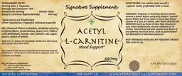 Label for Acetyl L-Carnitine 440 mg