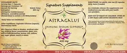 Label for Astragalus 400 mg