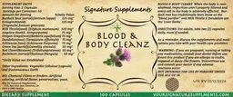 Label for Blood & Body Cleanse