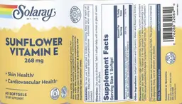 Label for Sunflower Vitamin E 268 mg