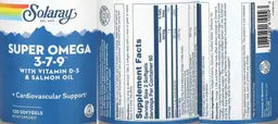 Label for Super Omega 3-7-9 with Vitamin D-3 & Salmon Oil