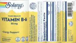 Label for Vitamin B-6 50 mg Timed Release