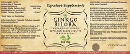 Label for Ginkgo biloba 312 mg