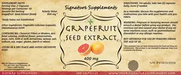 Label for Grapefruit Seed Extract 400 mg