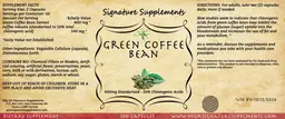 Label for Green Coffee Bean 400 mg