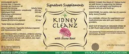 Label for Kidney Cleanz