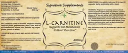 Label for L-Carnitine 400 mg
