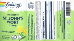 Label for St. John's Wort 325 mg