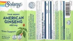 Label for American Ginseng 480 mg