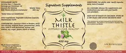 Label for Milk Thistle 400 mg
