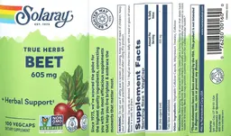 Label for Beet 605 mg