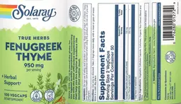 Label for Fenugreek Thyme 950 mg