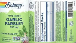 Label for Garlic Parsley 530 mg