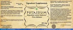 Label for Potassium 99 mg