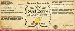 Label for Quercetin with Bromelain
