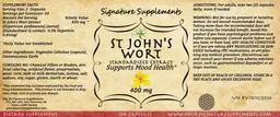 Label for St John's Wort 400 mg
