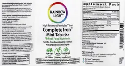 Label for Complete Iron Mini-Tablets+
