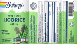 Label for Licorice 450 mg