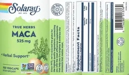 Label for Maca 525 mg
