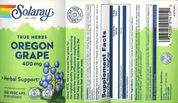 Label for Oregon Grape 400 mg