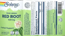 Label for Red Root 420 mg