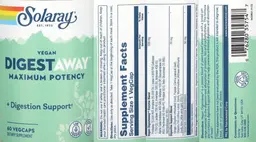 Label for Vegan DigestAway Maximum Potency