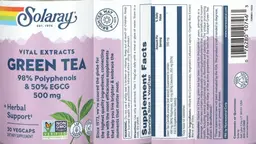 Label for Green Tea 500 mg