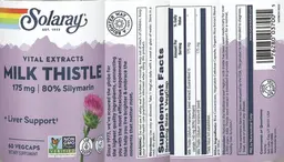 Label for Milk Thistle 175 mg