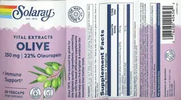 Label for Olive 250 mg 22% Oleuropein