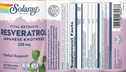 Label for Resveratrol Japanese Knotweed 225 mg