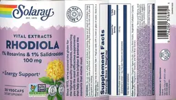 Label for Rhodiola 100 mg