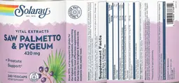 Label for Saw Palmetto & Pygeum 420 mg