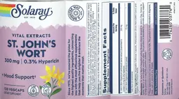Label for St. John's Wort 300 mg