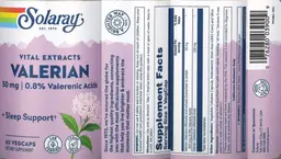 Label for Valerian 50 mg