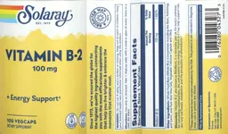 Label for Vitamin B-2 100 mg