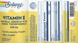 Label for Vitamin E 268 mg
