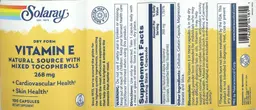 Label for Vitamin E Dry Form 268 mg