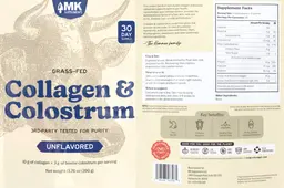Label for Grass-Fed Collagen & Colostrum Unflavored