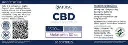 Label for CBD 1500 mg Melatonin 60 mg Broad Spectrum