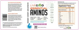 Label for Essential Aminos Delicious Fruit Punch Flavor