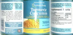Label for Turmeric Curcumin 500 mg