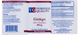 Ginkgo (50:1 Extract) 80 mg