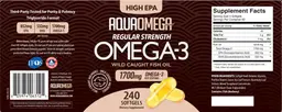 Label for High EPA Regular Strength Omega-3 1700 mg