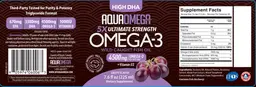 Label for High DHA Omega-3 4500 mg Grape Flavor