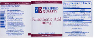 Pantothenic Acid 500 mg