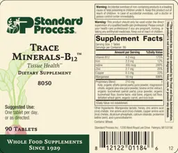 Label for Trace Minerals-B12