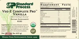 Label for Veg-E Complete Pro Vanilla