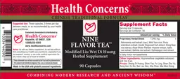Label for Nine Flavor Tea
