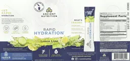 Label for Rapid Hydration Lemon Lime Flavor